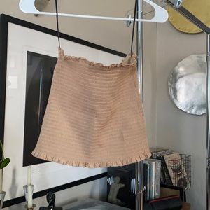 Tan strapless tube top